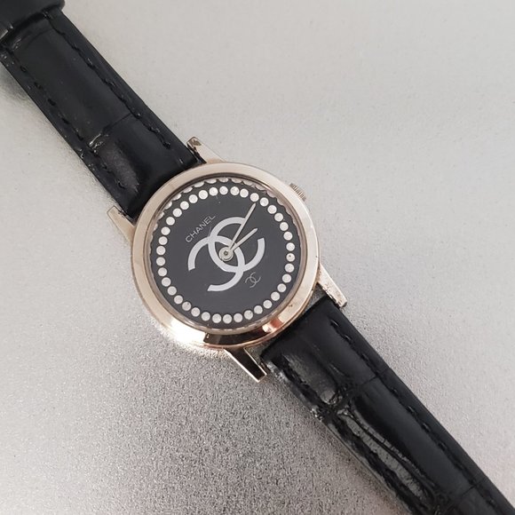 Rhinestone Crystal Embellished Dial Crocodile Leather Band Wrist Watch main image 6